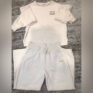 MEDIUM Puma Womens Cream Sweatsuit - Wide leg